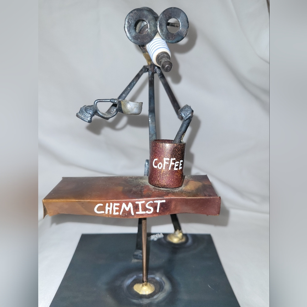 Vintage Dexter Spark Plug Tabletop Metal Sculpture Coffee Chemist